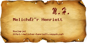 Melichár Henriett névjegykártya
